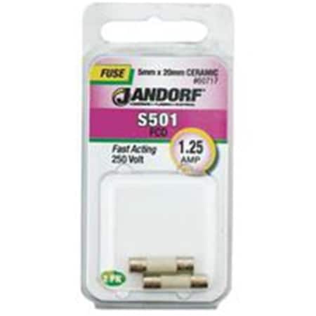 Jandorf Ceramic Fuse, S501 Series, Fast-Acting, 1.25A, 250V AC 3398922